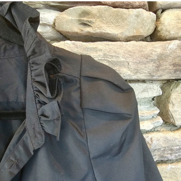 KMJ Bontina Ruffle Shirt Black Medium NWT - Picture 4 of 5